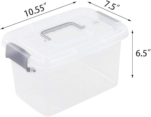 Miniatura 2 de Saedy Caja con pestillo de 5 cuartos de galón, gran funcionalidad de plástico con tapa (6 paquetes)