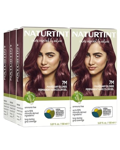 Image of Naturtint 7M Mahogany Blonde Permanent Hair Color (Pack of 6), Ammonia Free, Vegan, Cruelty Free, up to 100% Gray Coverage, Long Lasting Results (Packaging may vary)