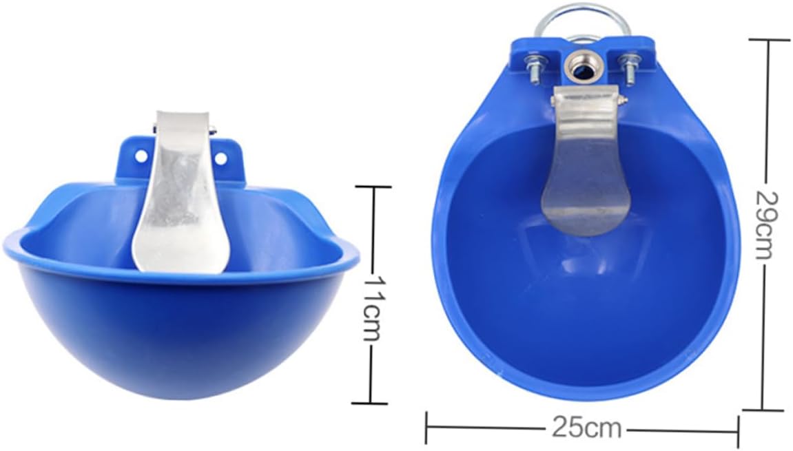 TOYANDONA Large Plastic Farm Water Bowl for Cows Horses and Livestock Automatic Drinking Trough Float Valve for Cattle and Goats Sturdy Animal Waterer for Farm Use