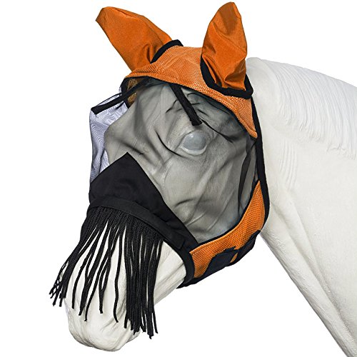 Tough 1 Deluxe Comfort String Nose Fly Mask Orange