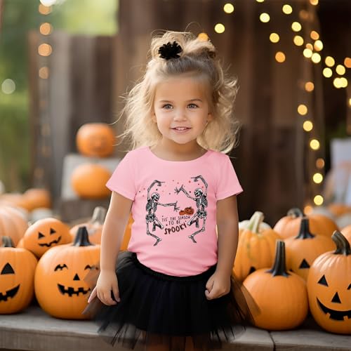 Dancing Skeleton Toddler Halloween Shirt Baby Boy Girl Spooky Season Tshirt Funny Skull Tee Tops Kids Fall Clothes2