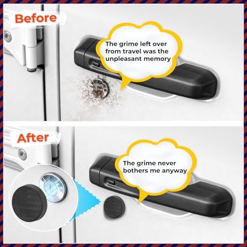 Image of CALBEAU Keyhole Covers Compatible with 2018-2026 Jeep Wrangler JL and Gladiator JT Front Door, Strong Magnet Keyhole Decor Accessories for Door Lock Protection (Flag 3PCS 2007-2018)