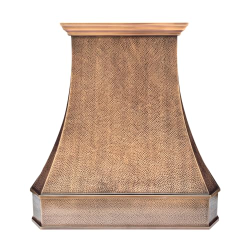 Image of SINDA Copper Range Hood with Internal Motor, Led Lights and Baffle Filter, 42 inchW x 48 inchH, Wall Mount, In Stock