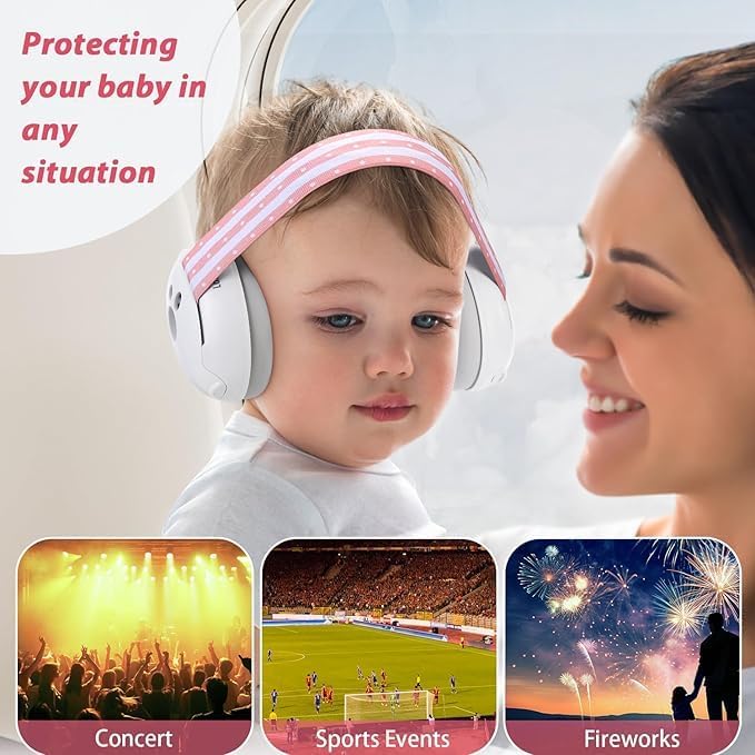 Image of PAPAL Baby Ear Muffs - Hearing Protection for Infants & Toddlers (0-3 Years), Adjustable & Soft, 25 dB Noise Cancelling - Sleep Better, Travel Easier