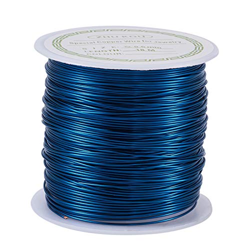 Fil de cuivre pour fabrication de bijoux calibre 22 bleu marine loisirs créatifs 1,8 m