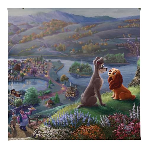 Thomas Kinkade Disney Lady and the Tramp Falling In Love