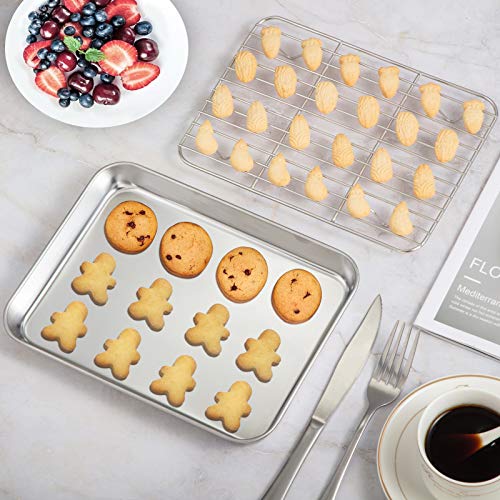 Buy WEZVIX Stainless Steel Baking Sheet with Cooling Rack Set of 2