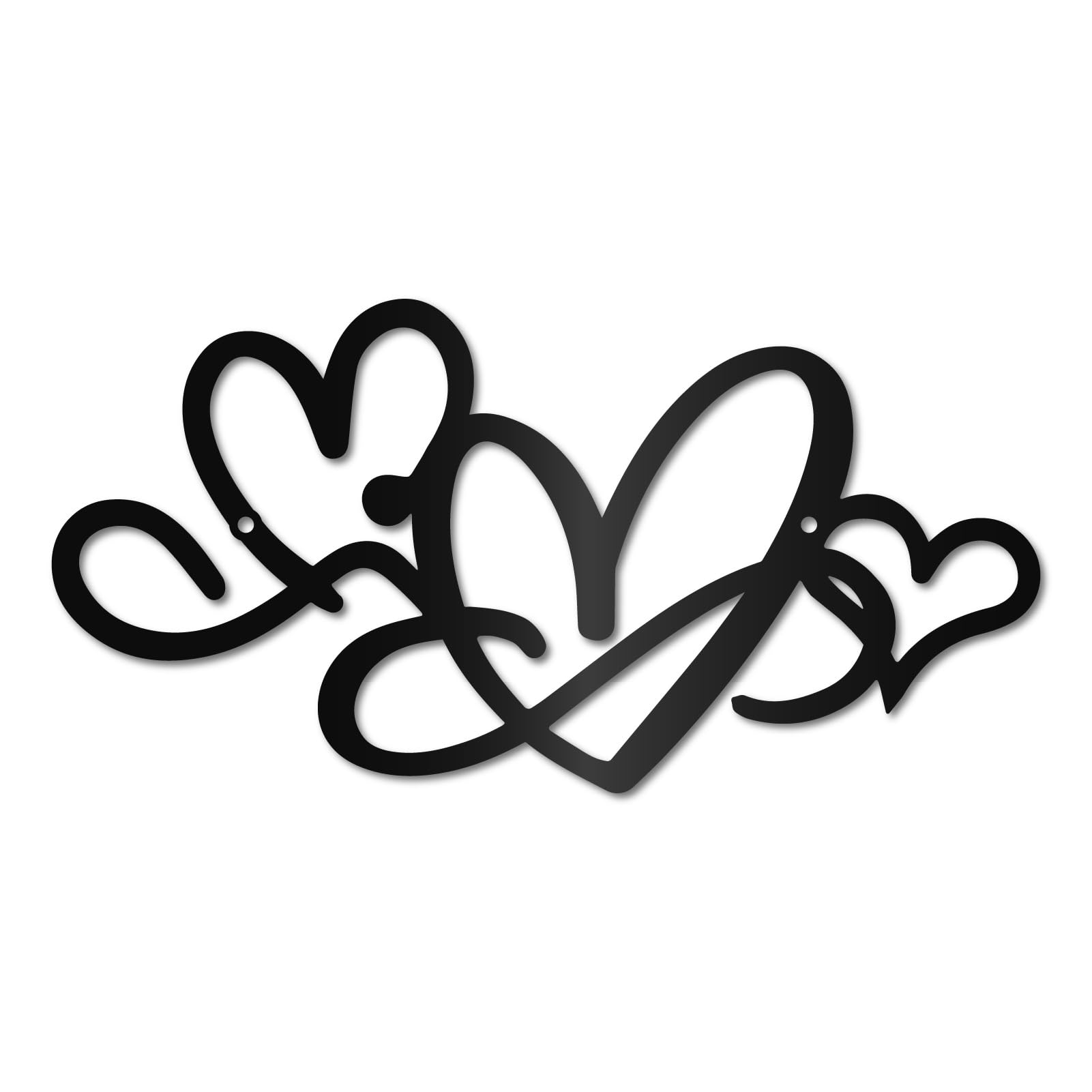 CREATCABIN Infinity Heart Metal Wall Art Love Sign Wall Decor Valentine's Day Black Heart Shaped Plaque Hanging Wall Sculptures for Bedroom Living Room Wedding Decoration Minimalist Indoor Outdoor