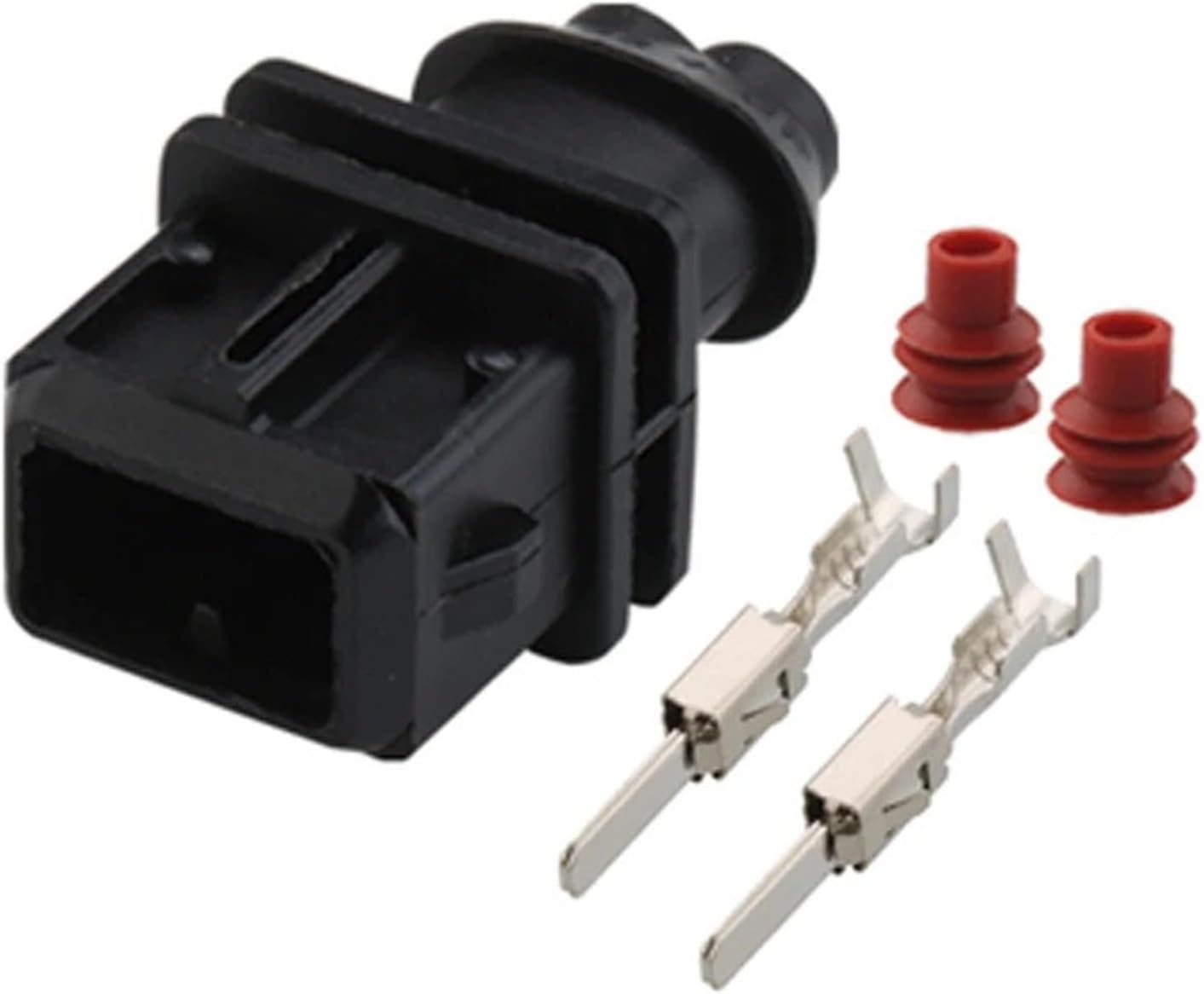 1/5/10/20/50/Sets 2 Pin Male Female EV1 Fuel Injector Nozzle Waterproof Connector Plug Socket Housing Compatible 829441-1 037906240 (Color : 2p male, Size : 10 ETS_2P)