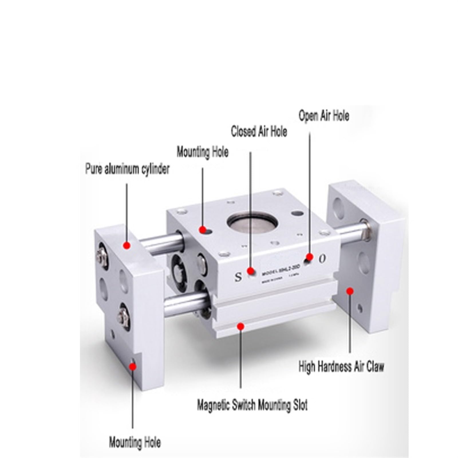 Pinza pneumatica di Ricambio Tipo T MHL2 a Doppio Effetto SMC Pinza pneumatica di Tipo T 10D/16D/20D/25D/10D1/16D1/20D1/25D1 MHL2(MHL2-16D1)