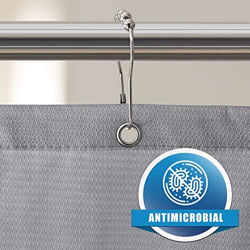 Clorox 100% Polyester Shower Curtain Set With Waterproof Peva Liner And 12 Metal Hooks (Gray) #TOP3