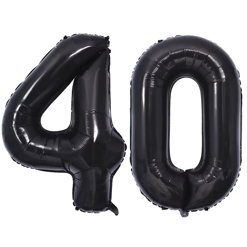 Number 40 Balloon Black Numbers Balloons 40 Birthday Party Foil Balloon 40 Decoration-100cm