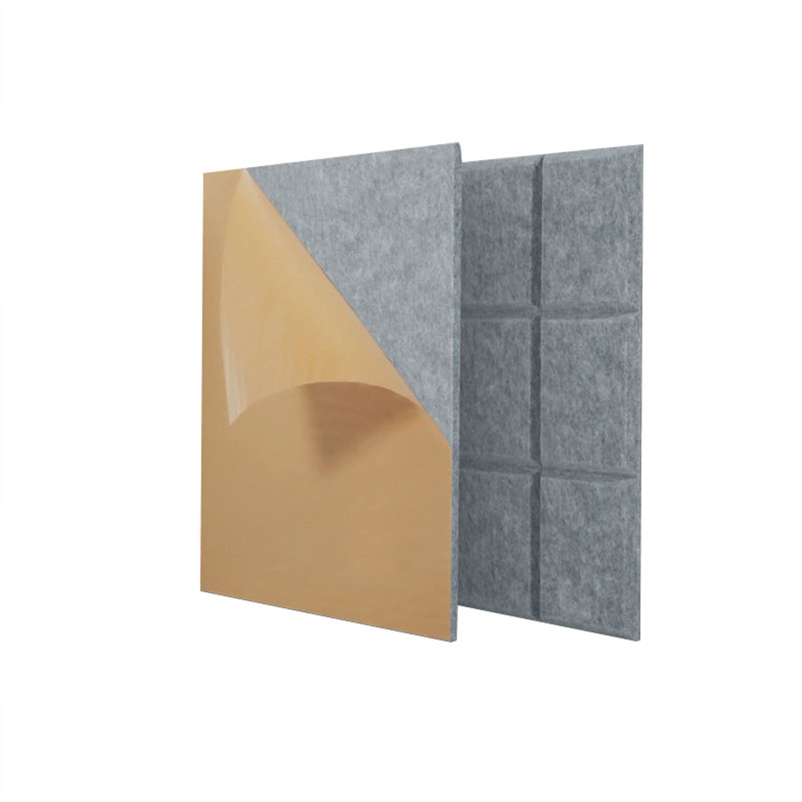 Kwadratowe panele dźwiękoszczelne, samoprzylepne dźwiękoszczelne panele ścienne, 50 x 50 x 0,9 cm, panele dźwiękochłonne, panele akustyczne, akustyczne panele ścienne, obróbka akustyczna do studia nagrań (kolor: Gr