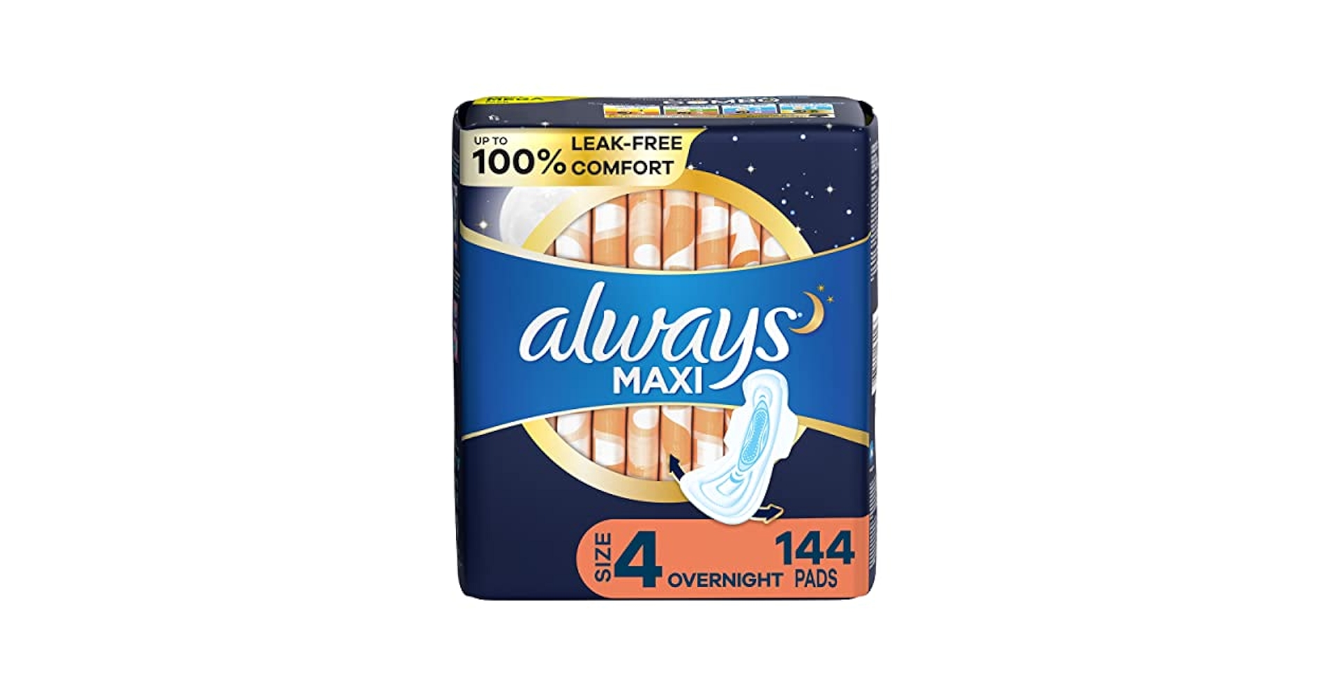 always！ Always Ultra Thin Size 4 Overnight Pads with Flexi-Wings, 80