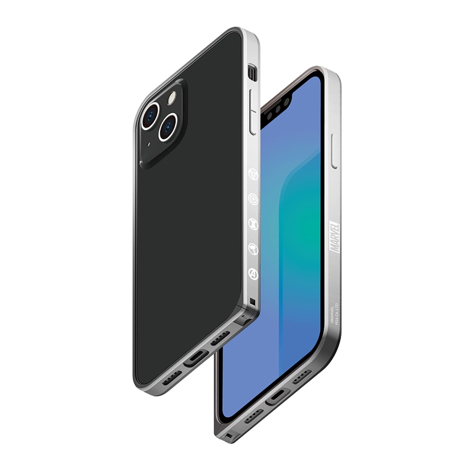 Premium Style iPhone 13 mini用 アルミバンパー [アベンジャーズ] PG-DBP21J21AVG