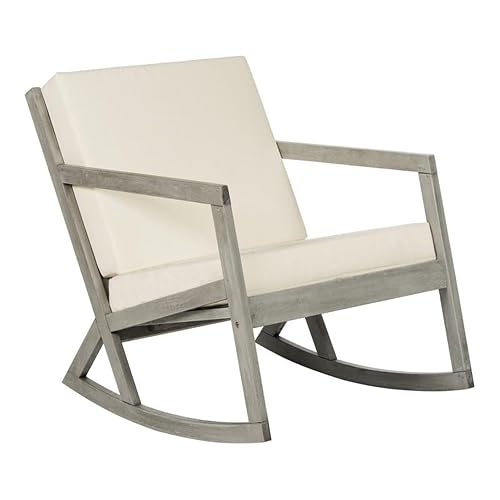SAFAVIEH Outdoor - Vernon Rocking Chair - Grey & Beige