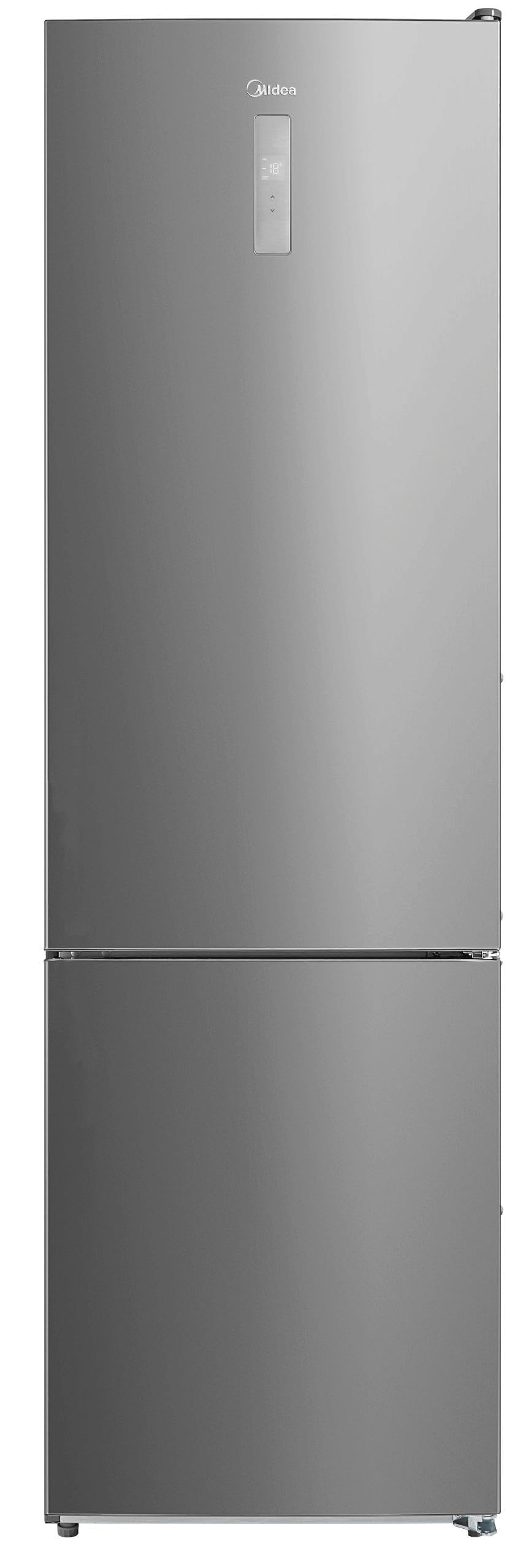 Midea Frigorífico Combi No Frost | 59,​5 cm ancho x 201 alto cm | Inox | Nevera libre instalación 247 L + 83 L Congelador - Refrigerador de bajo consumo con congelador vertical