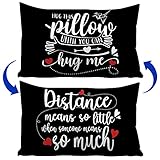 Long Distance Relationship Gifts, Hug This Pillow Until You Can Hug Me Pillow Cover 20x12 Inch Two Sided Printing, I Love You Gifts for Him Her, Romantic Valentines Day Gifts for Boyfriend Girlfriend