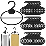 100 Pcs Black Plastic Scarf Hanger Organizer Space Saving Closet Accessory Holder for Scarves, Belts, Ties, Headscarves, and More