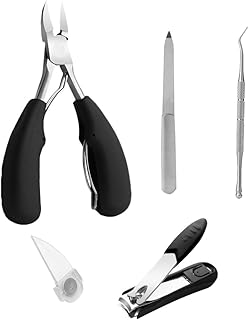 FRCOLOR 5 Pcs Conjunto de Manicure Unha Cortador de Unhas para Unhas Encravadas Ou Grossas Aparador de Unhas Sulco Limpador Lixa de Unhas Unha Tesoura de Cutícula para Idosos Mulheres Dos