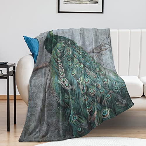Couverture de voyage légère plumes de paon contre les nuits fraîches - 2