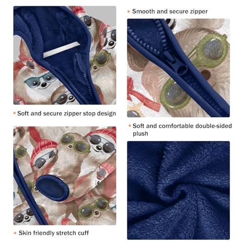 CHIFIGNO Cactus and Cow Winter Jackets for Toddlers, Toddler Zip up Hoodie Boy Boys Lightweight Jacket for Fall Spring 3T3