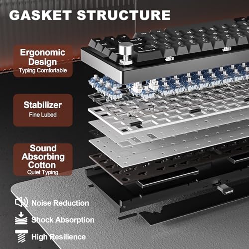 Image of YUNZII AL68 Wireless Mechanical Keyboard,Full Aluminum CNC,60% Layout with Knob, QMK /VIA Software,Gasket Mounted,Hot Swappable,RGB Backlit,BT /2.4G /USB-C for Mac /Win(Black, Gateron Zero)