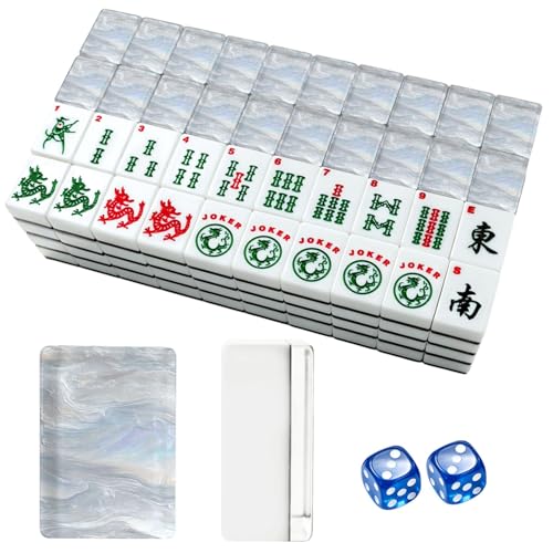 Set de Fichas American Mahjong de Acrílico con Bolsa y Accesorios miniatura 1