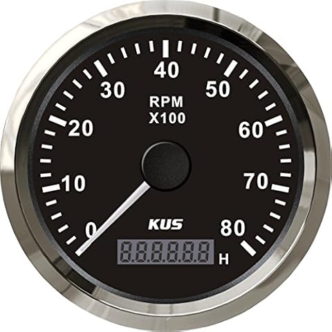 KUS Tacómetro universal RPM Gauge con cronómetro 8000RPM Cover