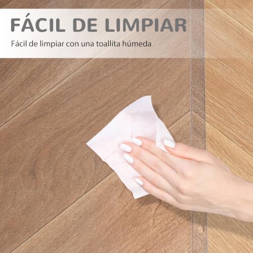 Miniatura 3 de Homcom Alfombra Protectora Para Silla De Oficina 90x120cm Protector Para Suelo Enmoquetado Cuadrilongo, Sin Picos Antideslizantes
