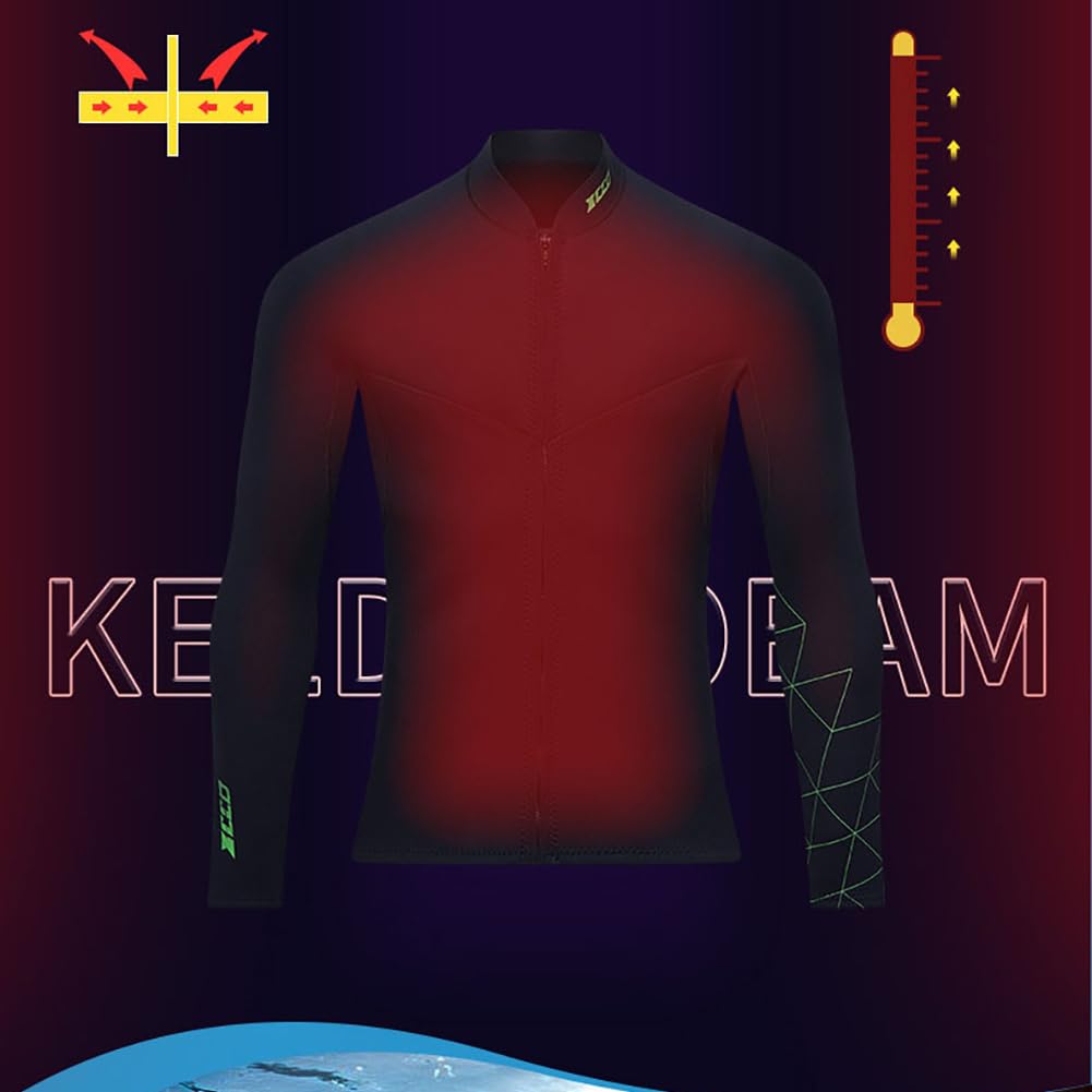 Veste de Combinaison en NéOprèNe de 3 Mm pour Femmes et Hommes, Veste à Manches Longues avec Fermeture éClair Avant pour Rester Au Chaud Lors De La PlongéE en Eau Froide, Le Surf