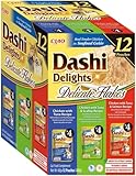 INABA Dashi Delights Katzenfutter Nass mit Echtes Hühnerfleisch Delicate Flakes, Getreidefrei, Zuckerfrei, Keine Nebenerzeugnisse, Premium Katzenleckerlis aus Japan 40 g (12er Pack)