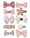 Belle Beau Baby Girls Hair Bows, Hair Clips, Ribbon Lined Alligator Hair Clips (B)
