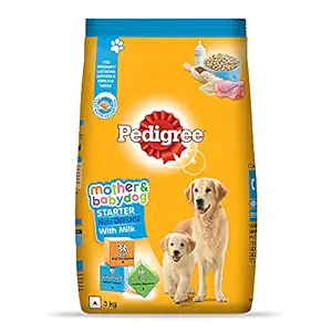 Pedigree Starter Nutri Defense Dry Dog Food With Milk for Pregnant/ Lactating Mothers & Pups (3-12 Weeks), 3kg