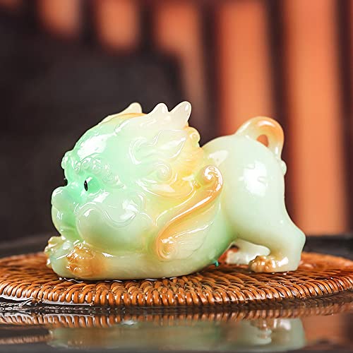 Hormsdar Color Changing Tea Pet PiXiu Funny Resign Sparkling Statue Kung Fu Tea Tray Decor Tea Lover's Gift Home Office Desk Feng Shui Ornament
