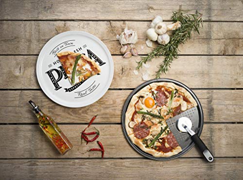 Assiette Céramique Hot - Fresh Pizza Cosy & Trendy Blanche D 30cm Lot de 2
