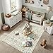 Lahome Boho Rugs for Living Room 5x7, Machine Washable Area Rugs Non-Slip, Vintage Floral Soft Kids Bedroom Carpet Rug for Home Girls Playroom Foyer Entryway, Beige/Multi