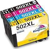 Kingway 502XL Cartouche d'encre Compatible avec Epson 502 502 XL pour Epson Workforce WF-2865DWF WF-2860DWF WF-2860 WF-2865 XP-5100 XP5100 XP-5105 XP5105 (Noir,Cyan,Magenta,Jaune)