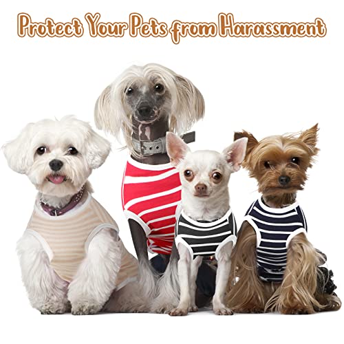 4 Pack Female Dog Sanitary Diaper Reusable Pet Sanitary Panties Puppy Physiological Pants Breathable Cotton Stripe Menstrual Diaper For Girl Female Dog Menstruation And Avoid Harassment(Size S) #TOP3