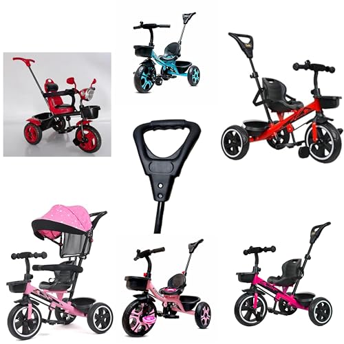 Image of CYIDER Universal Black /Grey Tricycle Handle, 2 Nuts, Compatible with All Tricycles (Excludes T-Shape) Currently Grey /Black Colour Available According to Stock