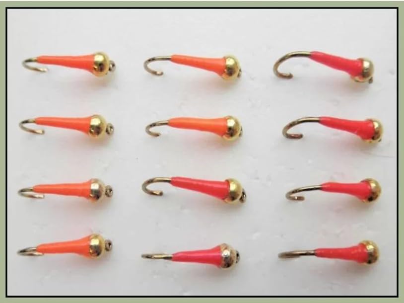 12 Pack Goldhead Buzzer - SBK Orange and Pink, Choice of Sizes, fly fishing (12, 14)
