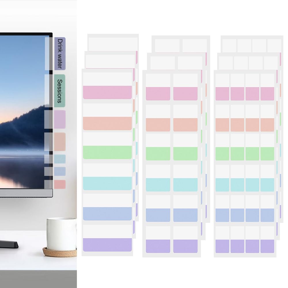 XAVSWRDE Marcador Adhesivo para Libro, 420 Pestañas de Índice Adhesivas de 3 Tamaños Marcapáginas Adhesivos de Color Pastel Marcador de Páginas Adhesivo de Plástico para Notas Archivos