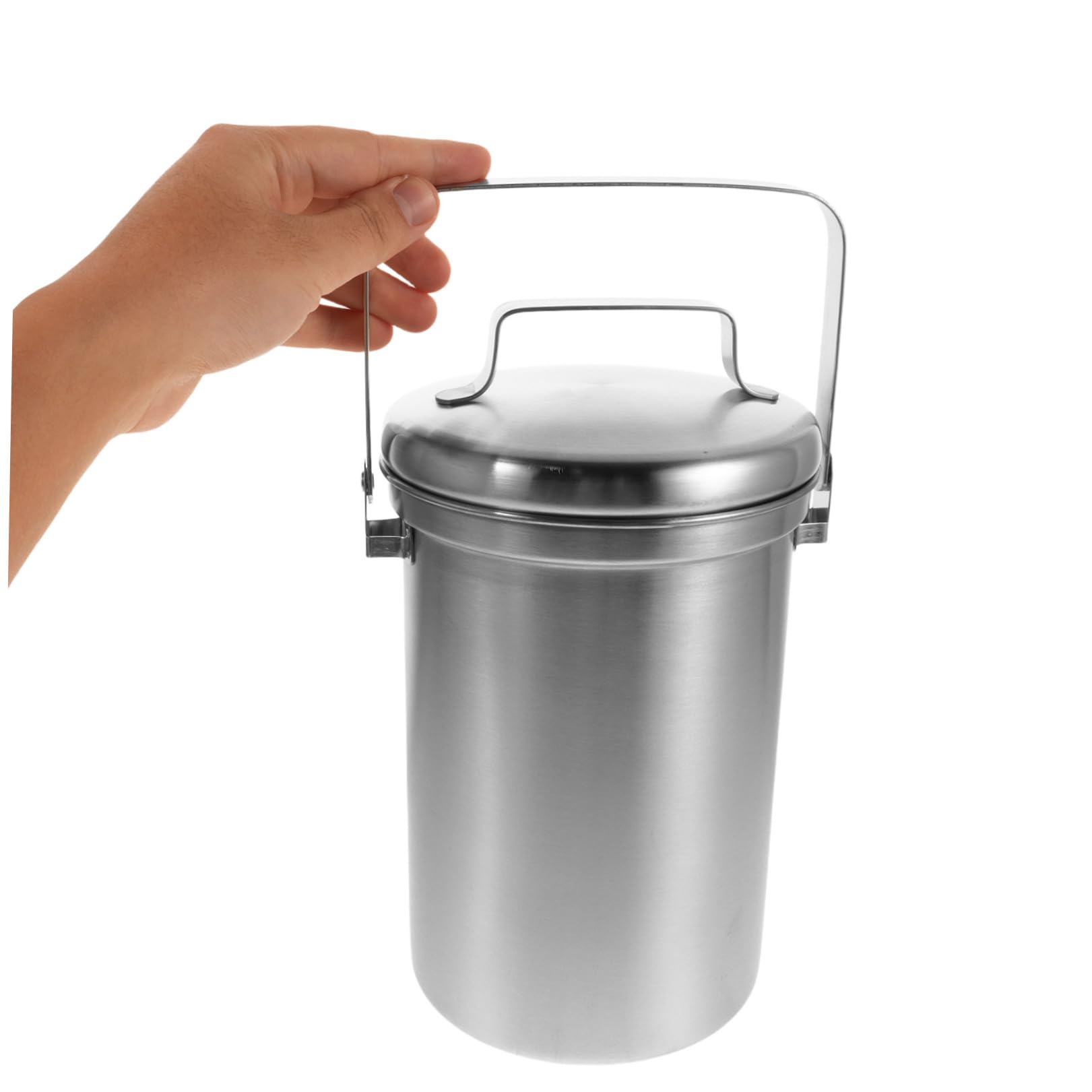 Abaodam Seau à Compost et Facile à Nettoyer en Acier Inoxydable 3l Cuisine avec Couvercle, Design Élégant pour Plan de Travail Cuisine