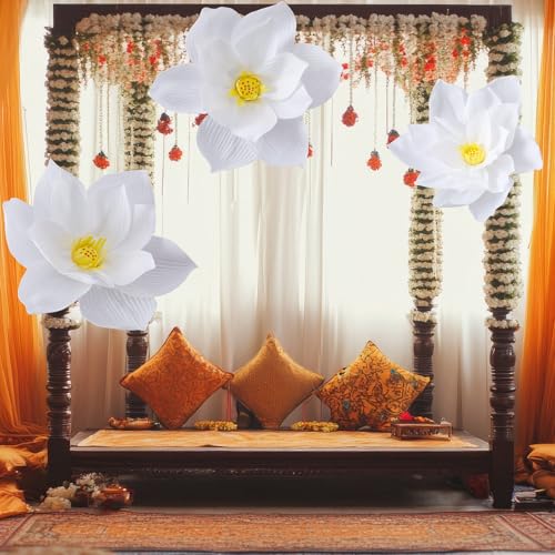 Havawish 3 Pcs Giant Lotus Flowers Decorations for Wedding Reception,