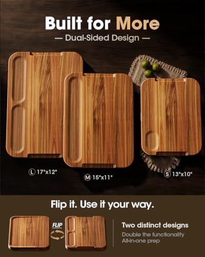 Tabla de Cortar de Madera Acacia Starkbear 38x28 cm con Canal para Jugos y Mango Integrado miniatura 5