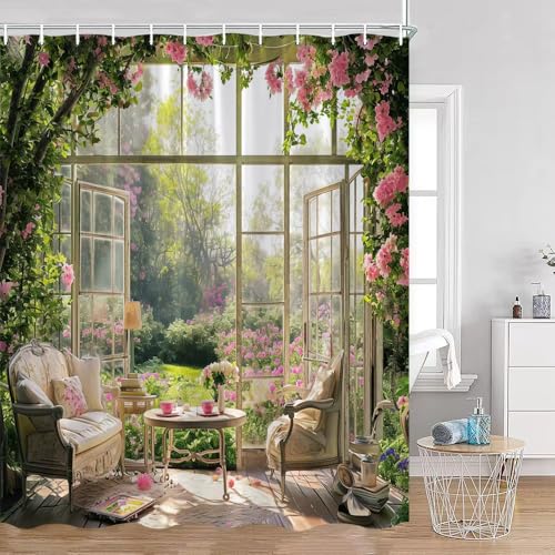 Rideau de douche fleurs et verdure pour évader l'esprit