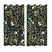 LADYVOGUE Botanical Curtains 100% Blackout 2 Panels Set Green Plant Black Out Curtain Black Floral Cottage Core Thermal Insulated Window Treatments Decor for Living Room Bedroom Curtain 52x84 Inch