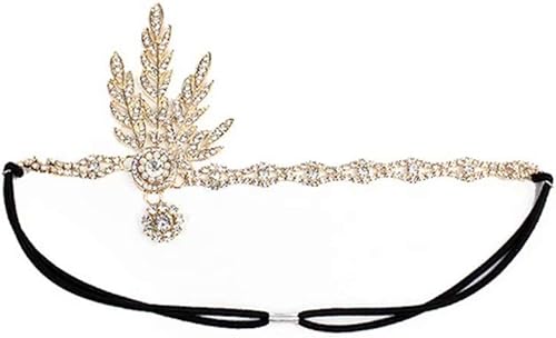 Vista 2 de 1920s Flapper Accessories Set for WomenGreat Gatsby Set Leaf Medallion Headpiece Cigarette Necklace Gloves