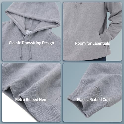 Solid Color Hoodie – 10oz Fleece Sweatshirt for Men, Soft & Durable Fabric with Stretch Cuffs and Hem4