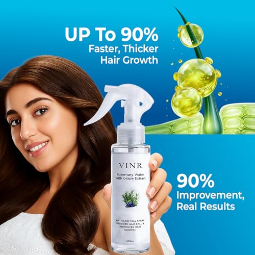 Image of VINR Rosemary Hair Spray for Hair Growth | Rosemary Water & Mint Scalp Strengthening Spray | Anti Hair Fall | Hair Mist | Lightweight Hair Growth Mist | All Hair Types 100 ml